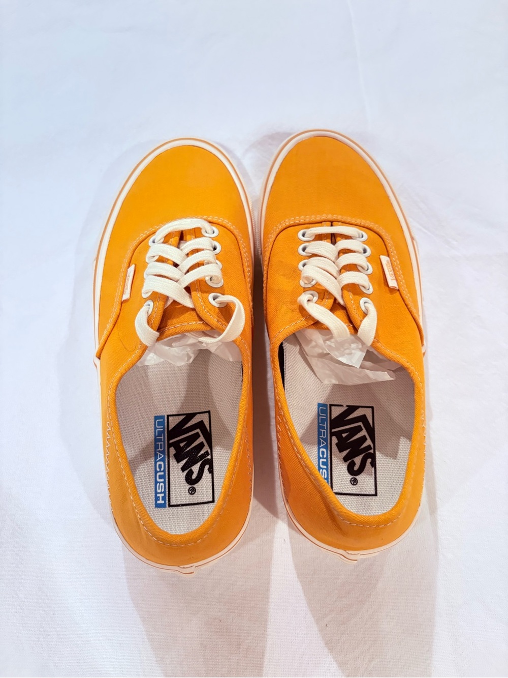 Vans men’s Anaheim Factory Orange Canvas Low-Top Sneakers with Cream Laces
